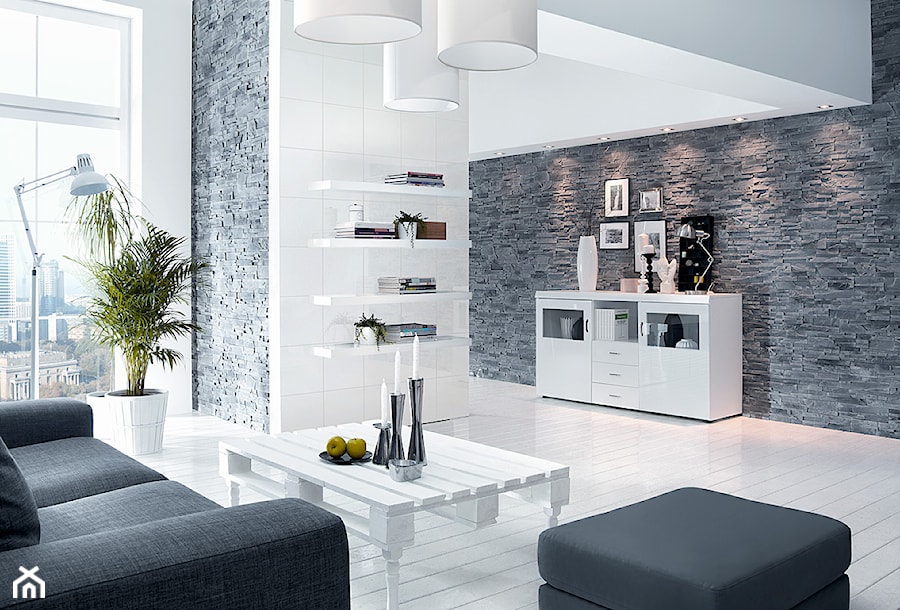 Roma - Średni biały szary salon, styl nowoczesny - zdjęcie od STONE MASTER