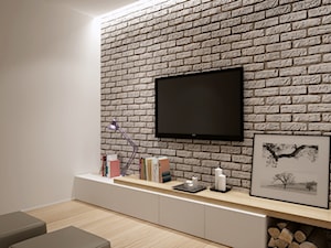 Loft Brick - Biały szary salon - zdjęcie od STONE MASTER