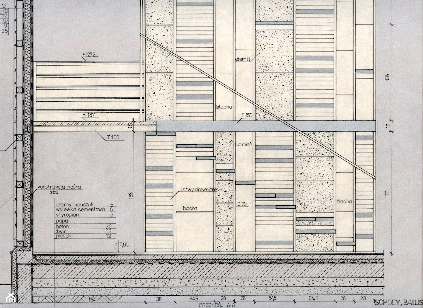 Instytut Włókiennictwa- klatka schodowa przekrój- fragment - zdjęcie od Architect Studio Pracownia Projektowa Agnieszka Świątek-Szymczyk - Homebook