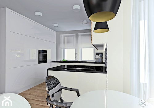Salon z kuchnią z nutą Art Deco - zdjęcie od Anna Przybylska Design