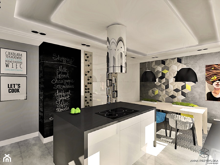 kuchnia z akcentem betonu - Kuchnia, styl nowoczesny - zdjęcie od Anna Przybylska Design