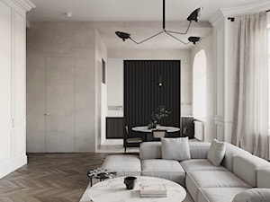 MOKOTOWSKA APARTMENT - Salon, styl tradycyjny - zdjęcie od Oskar Firek Architects