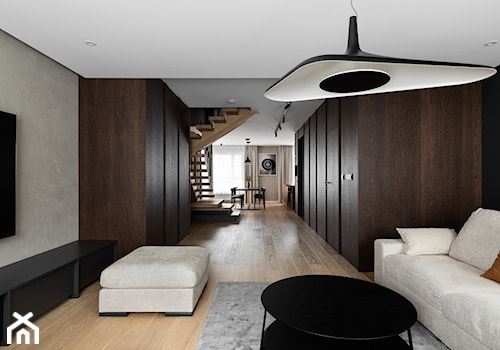 IMB APARTMENT - Salon, styl nowoczesny - zdjęcie od Oskar Firek Architects