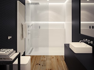 Średnia biała czarna łazienka, styl minimalistyczny - zdjęcie od OFD architects