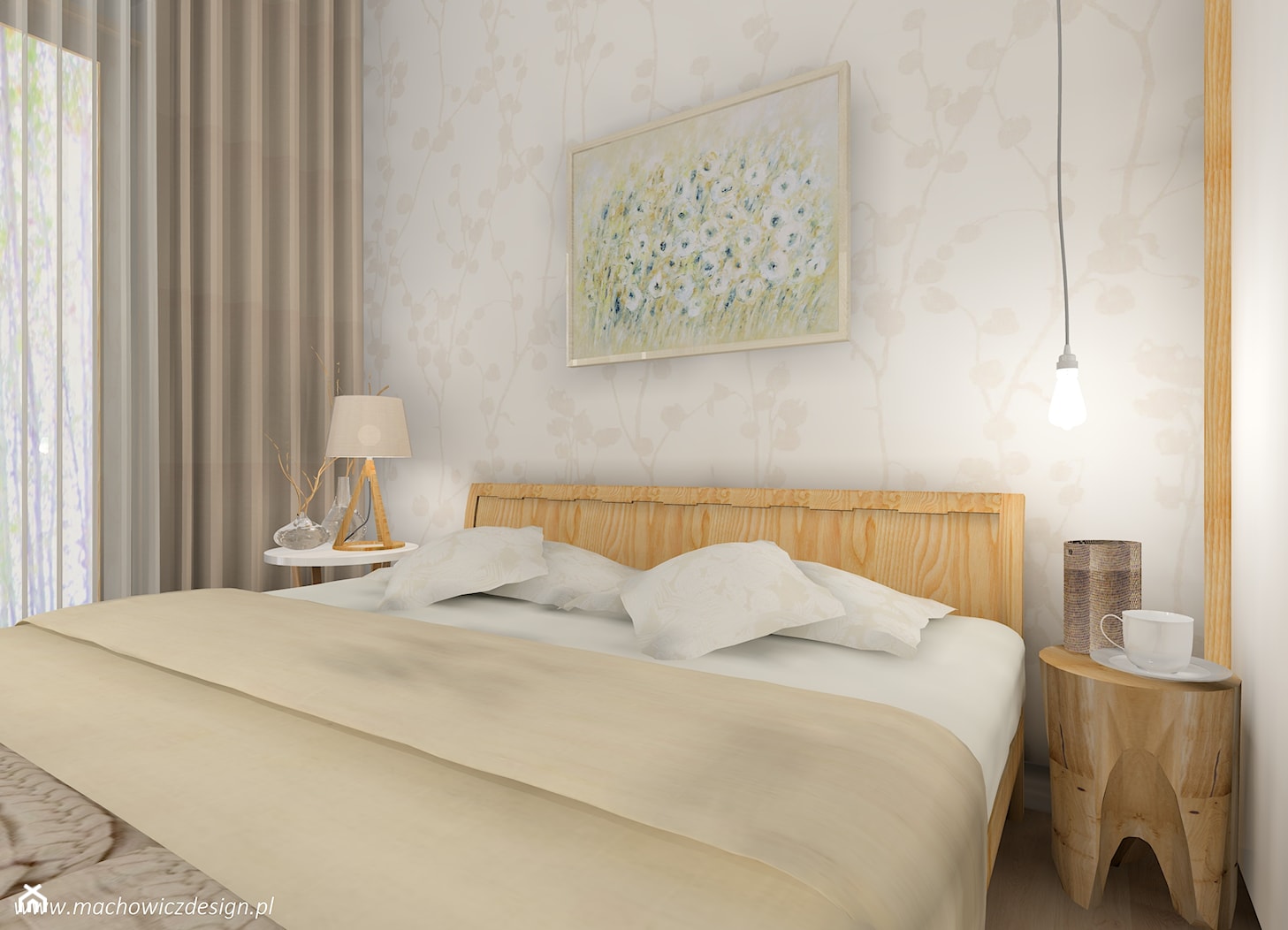 Sypialnia w stylu natury - zdjęcie od Machowicz design - Homebook