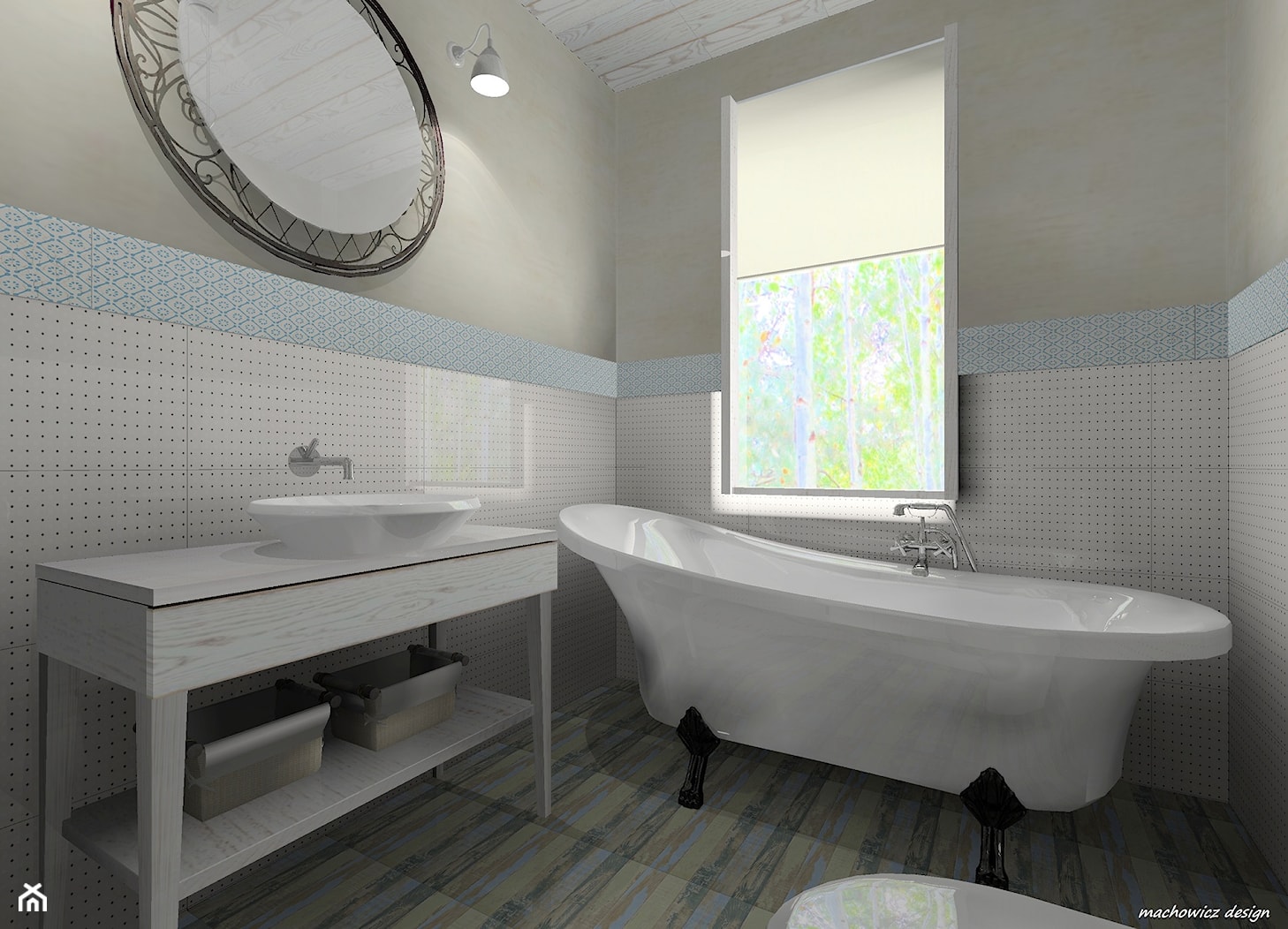 błękitna łazienka - zdjęcie od Machowicz design - Homebook