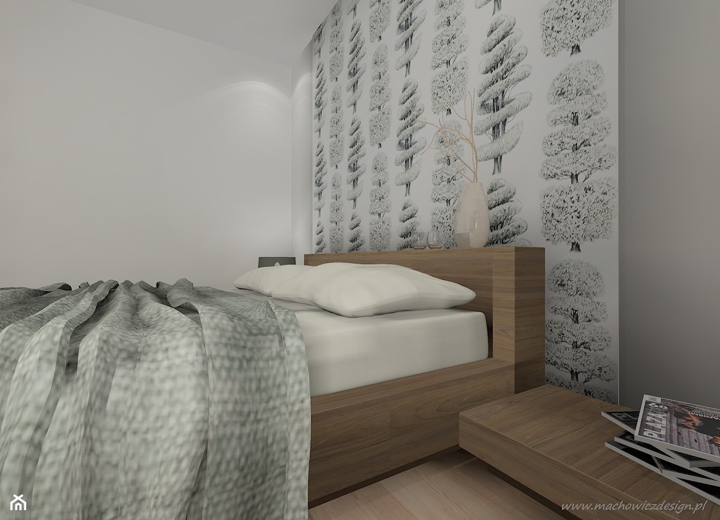 sypialnia w kolorze grey - zdjęcie od Machowicz design - Homebook