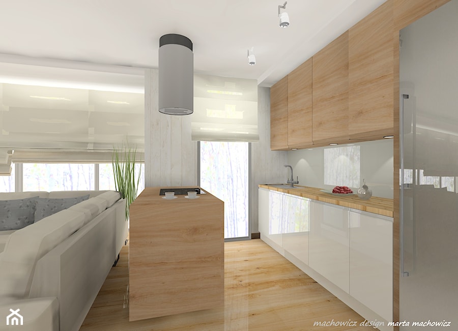 Salon z aneksem kuchni - zdjęcie od Machowicz design