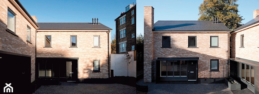 Dom w Essex Mews - Małe jednopiętrowe domy jednorodzinne w stylu angielskim murowane z jednospadowym dachem - zdjęcie od Sokółka Okna i Drzwi S.A.