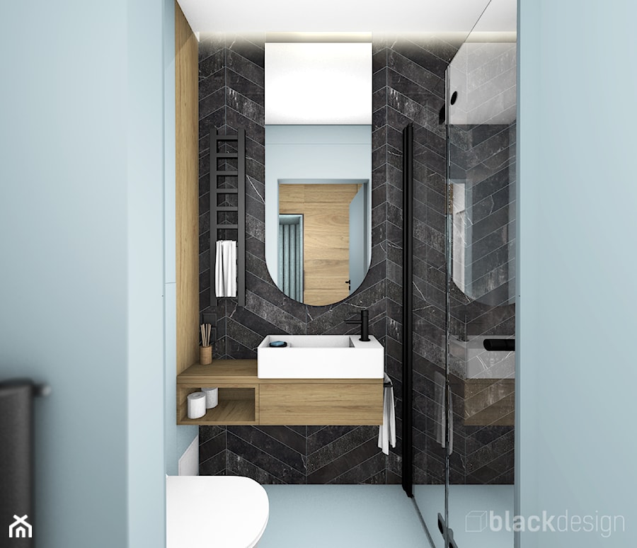 Mała łazienka: lustro LED - zdjęcie od black design