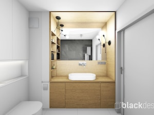 Średnia łazienka z pralką - Mała bez okna z lustrem z punktowym oświetleniem łazienka, styl nowoczesny - zdjęcie od black design