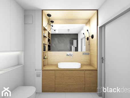Aranżacje wnętrz - Łazienka: Średnia łazienka z pralką - Mała bez okna z lustrem z punktowym oświetleniem łazienka, styl nowoczesny - black design. Przeglądaj, dodawaj i zapisuj najlepsze zdjęcia, pomysły i inspiracje designerskie. W bazie mamy już prawie milion fotografii!