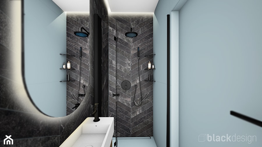 Mała łazienka - czarna jodła francuska - zdjęcie od black design
