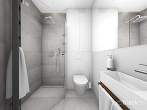 Mała łazienka w bloku - Średnia bez okna z lustrem łazienka, styl nowoczesny - zdjęcie od black design