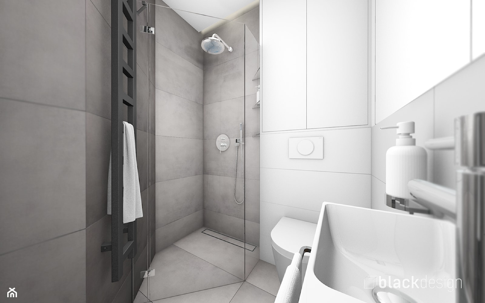 Mała łazienka w bloku - Łazienka, styl nowoczesny - zdjęcie od black design - Homebook