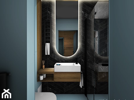 Aranżacje wnętrz - Łazienka: Mała łazienka: lustro LED - black design. Przeglądaj, dodawaj i zapisuj najlepsze zdjęcia, pomysły i inspiracje designerskie. W bazie mamy już prawie milion fotografii!