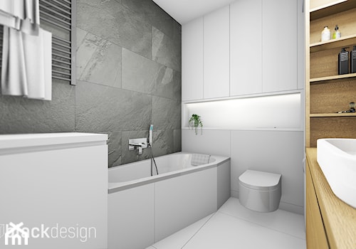 Średnia łazienka z pralką - Średnia bez okna łazienka, styl skandynawski - zdjęcie od black design