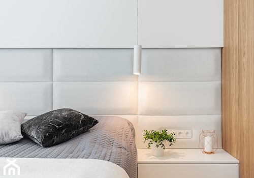 WNĘTRZE CZW_17 - Mała biała szara sypialnia, styl nowoczesny - zdjęcie od 081 architekci