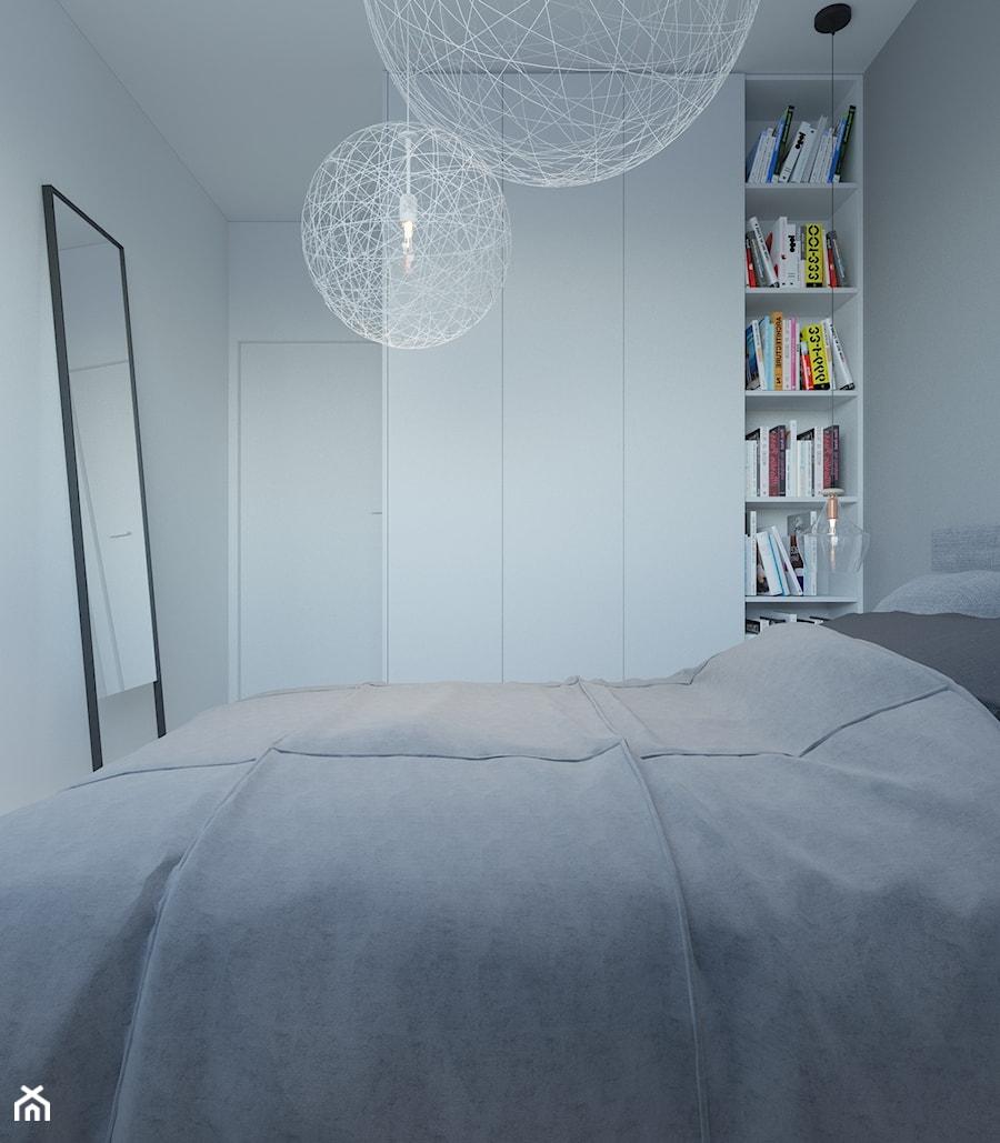 WNĘTRZE PJA - Mała biała sypialnia, styl skandynawski - zdjęcie od 081 architekci