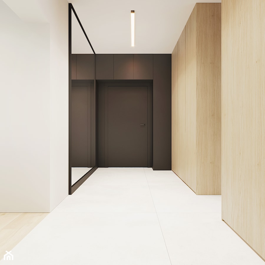 WNĘTRZE ROZ_18 - Średni biały czarny hol / przedpokój, styl minimalistyczny - zdjęcie od 081 architekci