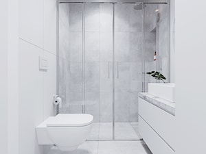 WNĘTRZE ABR_17 - Mała na poddaszu bez okna łazienka, styl skandynawski - zdjęcie od 081 architekci