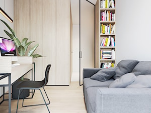 WNĘTRZE ROZ_18 - Małe w osobnym pomieszczeniu z sofą białe biuro, styl minimalistyczny - zdjęcie od 081 architekci