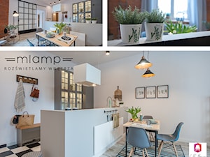 Eklektyczne mieszkanie z industrialnym oświetleniem - Jadalnia, styl nowoczesny - zdjęcie od =mlamp.pl= | rozświetlamy wnętrza