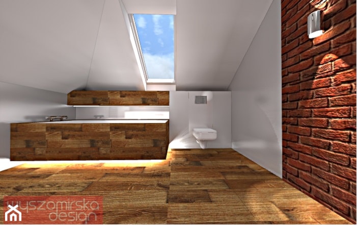 Łazienka ze starą cegłą - Łazienka, styl nowoczesny - zdjęcie od wyszomirska design