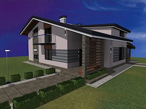 Render Projektu Elewacji/ koncepcja wstępna domu z lat 90