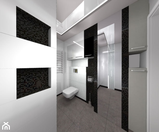 Łazienka Black and White - Łazienka, styl minimalistyczny - zdjęcie od wyszomirska design