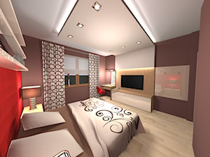 Sypialnia z dużym telewizorem - zdjęcie od Ekskluzywne Wnętrze
