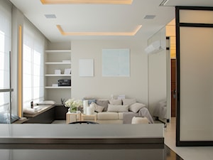 Salon, jadalnia oraz część sypialni w przestrzeni open space - zdjęcie od STUDIO.O. organic design