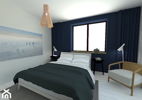 Mała czarna szara sypialnia, styl skandynawski - zdjęcie od Renee's Interior Design