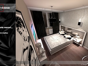 Sny w stylu glamour - projekt sypialni - Sypialnia, styl glamour - zdjęcie od Pasja Wnętrz