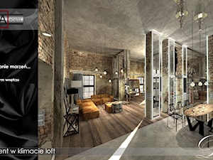 W klimacie starej fabryki - Apartament w stylu LOFT - Salon, styl industrialny - zdjęcie od Pasja Wnętrz