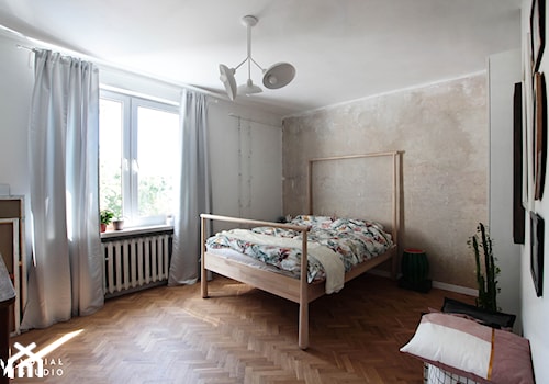 Eklektyczne śródmieście we Wrocław - Średnia biała sypialnia, styl nowoczesny - zdjęcie od Musiał Studio
