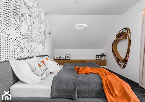 Dom w Jaworznie - Średnia biała sypialnia, styl nowoczesny - zdjęcie od ORANGE STUDIO
