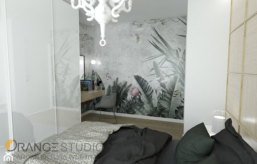 Apartament Morelove, 60m2, Kraków - Mała biała sypialnia, styl nowoczesny - zdjęcie od ORANGE STUDIO