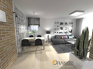 Ciepłe mieszkanie z cegłą - Salon, styl nowoczesny - zdjęcie od ORANGE STUDIO