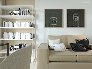 Wrocław- Ogrody Hallera - Małe w osobnym pomieszczeniu z sofą szare biuro, styl nowoczesny - zdjęcie od 28 FORM
