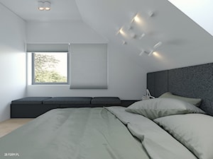 Dom- Dolina Baryczy - Średnia biała sypialnia na poddaszu, styl nowoczesny - zdjęcie od 28 FORM