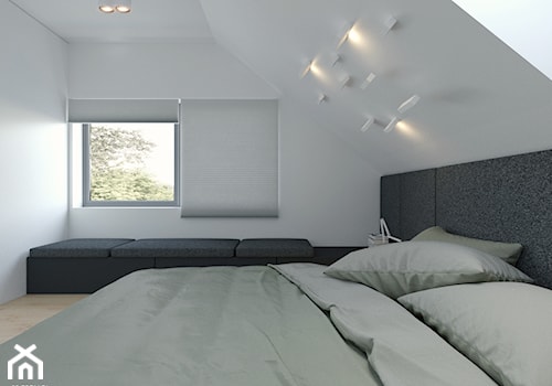Dom- Dolina Baryczy - Średnia biała sypialnia na poddaszu, styl nowoczesny - zdjęcie od 28 FORM