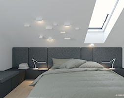 Dom- Dolina Baryczy - Średnia biała sypialnia na poddaszu, styl nowoczesny - zdjęcie od 28 FORM - Homebook