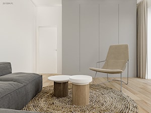 Wrocław- Żerniki - Małe w osobnym pomieszczeniu z sofą białe szare biuro, styl nowoczesny - zdjęcie od 28 FORM