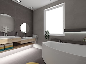 łazienka w 3 wersjach - Średnia z punktowym oświetleniem łazienka z oknem - zdjęcie od ALI DECOR ALINA KOWALSKA PROJEKTOWANIE I ARANŻACJA WNĘTRZ