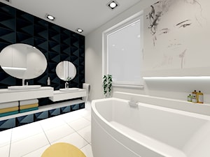 łazienka w 3 wersjach - Średnia bez okna z lustrem z dwoma umywalkami z punktowym oświetleniem łazienka - zdjęcie od ALI DECOR ALINA KOWALSKA PROJEKTOWANIE I ARANŻACJA WNĘTRZ