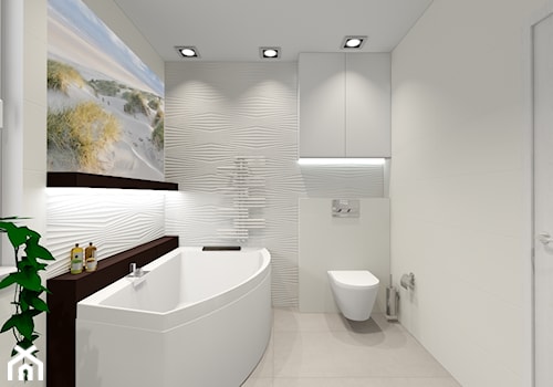 łazienka w 3 wersjach - Średnia bez okna z punktowym oświetleniem łazienka - zdjęcie od ALI DECOR ALINA KOWALSKA PROJEKTOWANIE I ARANŻACJA WNĘTRZ