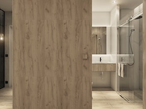 Projekt mieszkania we Wrocławiu - Średnia na poddaszu bez okna łazienka, styl minimalistyczny - zdjęcie od CUDO STUDIO