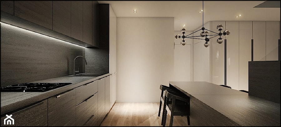 Mieszkanie dwupoziomowe we Wrocławiu - Kuchnia, styl minimalistyczny - zdjęcie od CUDO STUDIO