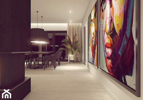 POP ART HOUSE - Duża biała czarna jadalnia jako osobne pomieszczenie, styl minimalistyczny - zdjęcie od CUDO STUDIO